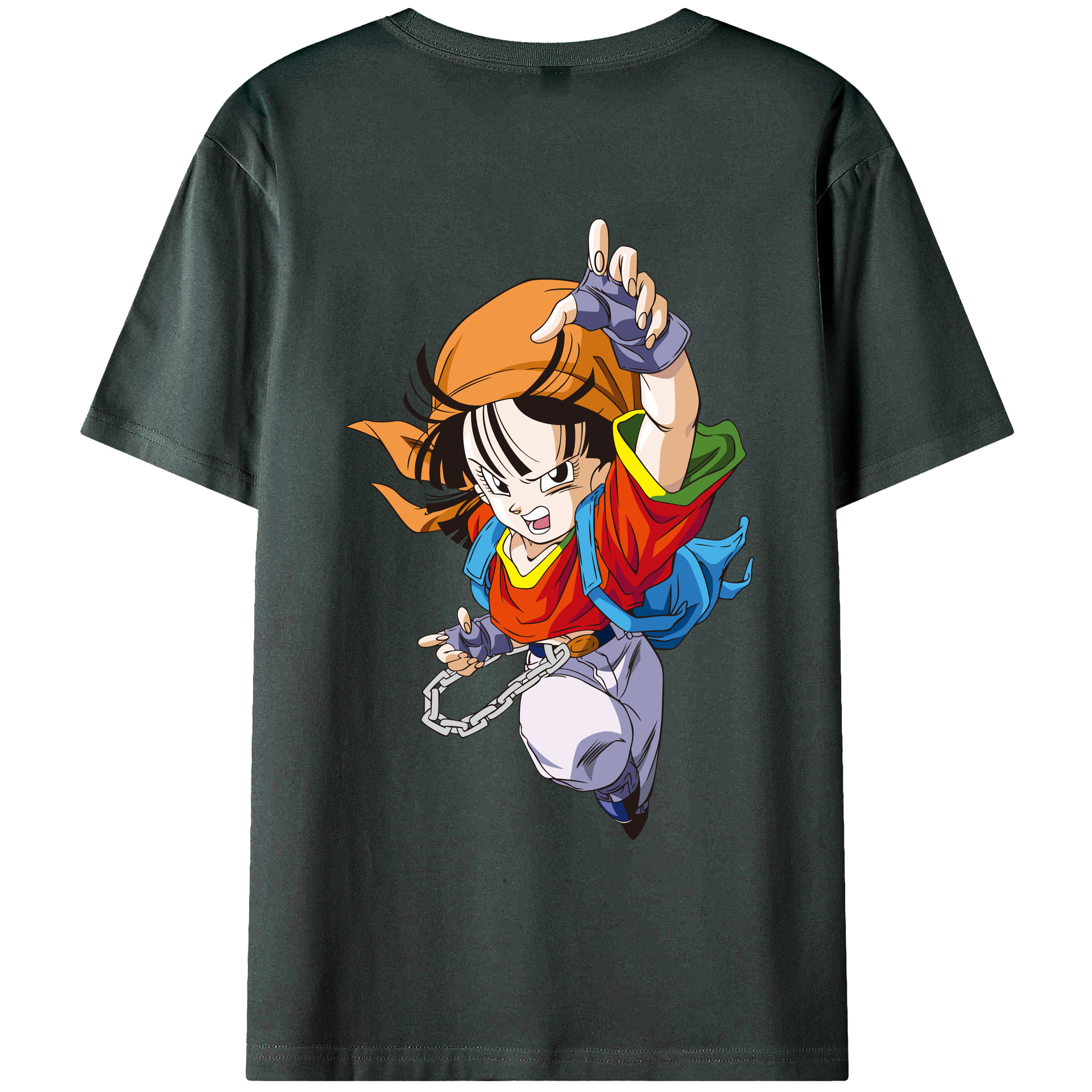 （画像用） ドラゴンボール パン DRAGON BALL Pan 綿100％ メンズ半袖Tシャツ（バックプリント） 通気性
